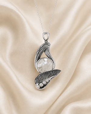 Majestic Clear Quartz Pendant — Silver
