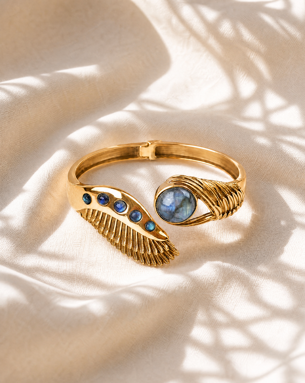 Majestic Winged Labradorite Bracelet — Gold