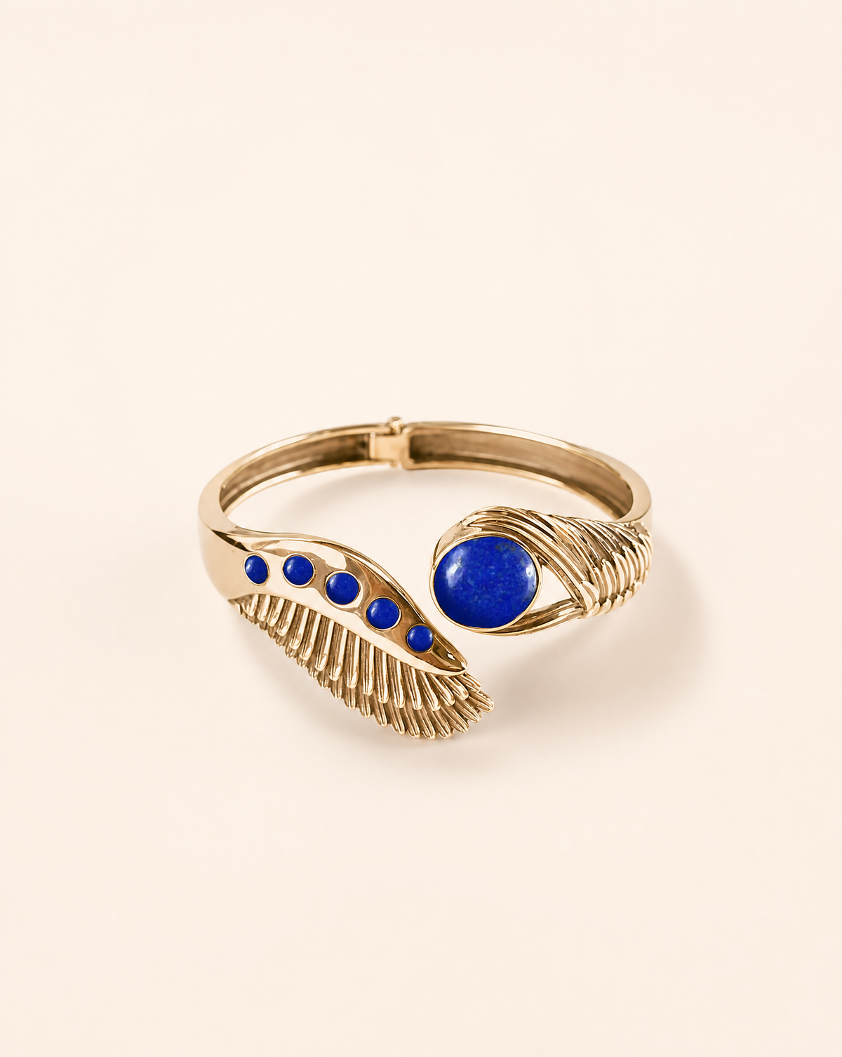 Majestic Winged Lapis Bracelet — Gold