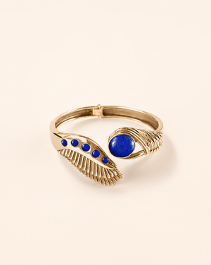 Majestic Winged Lapis Bracelet — Gold