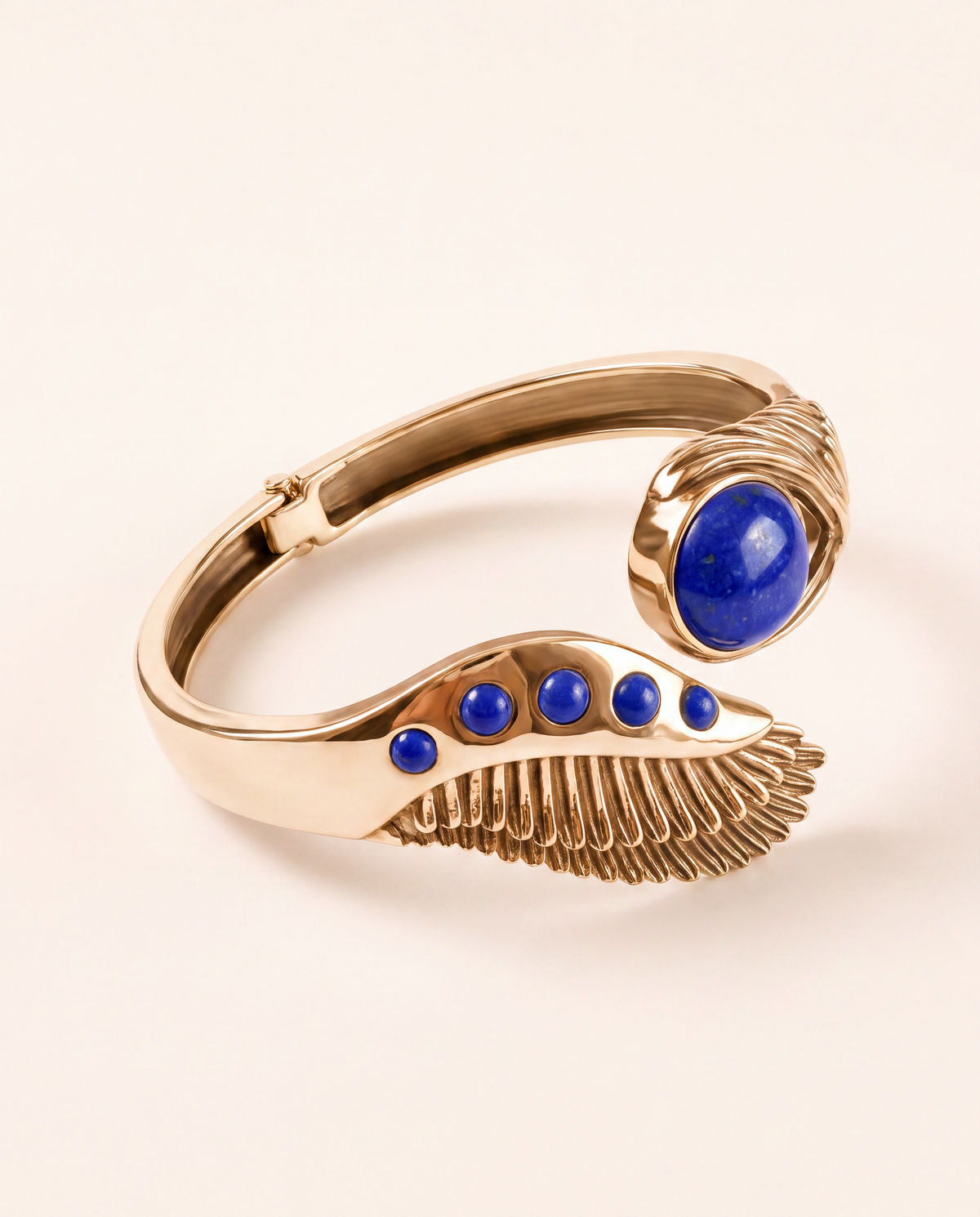 Majestic Winged Lapis Bracelet — Gold