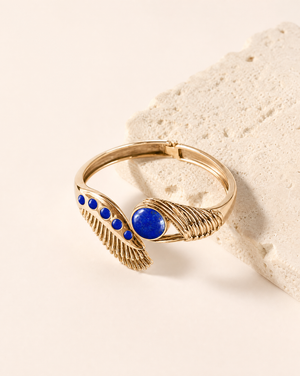 Majestic Winged Lapis Bracelet — Gold