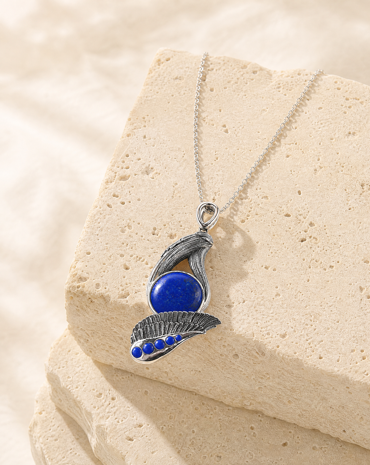 Majestic Lapis Pendant — Silver
