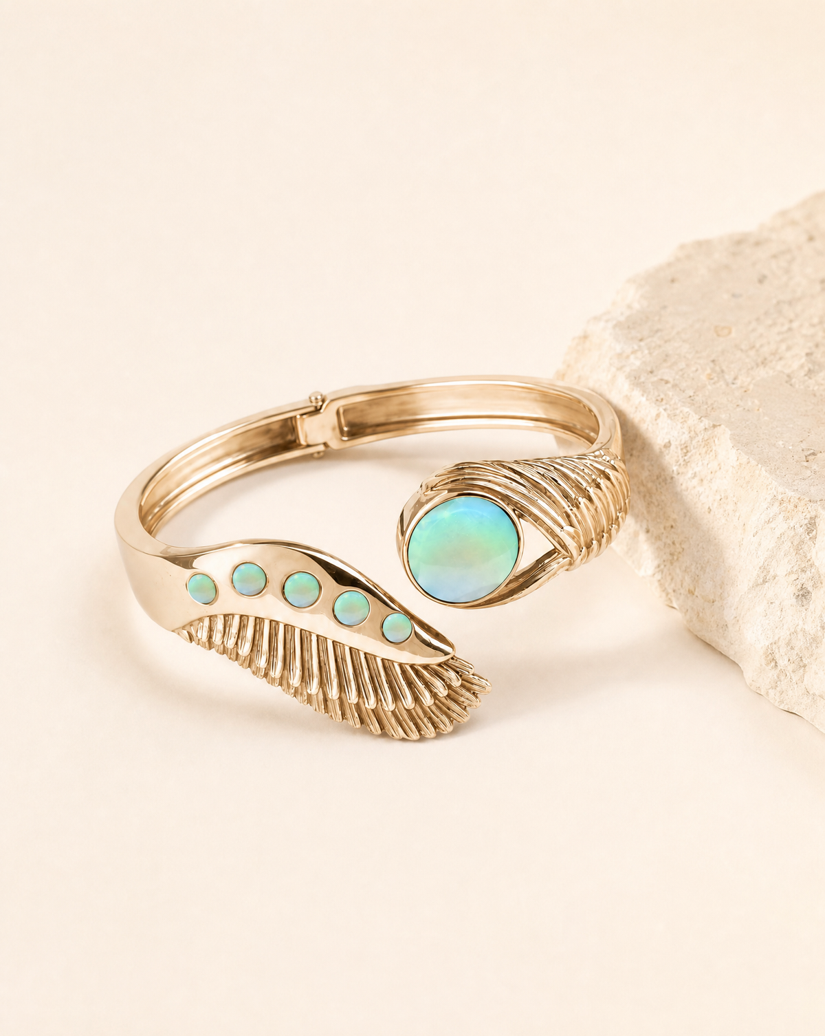 Majestic Winged Opalite Bracelet — Gold