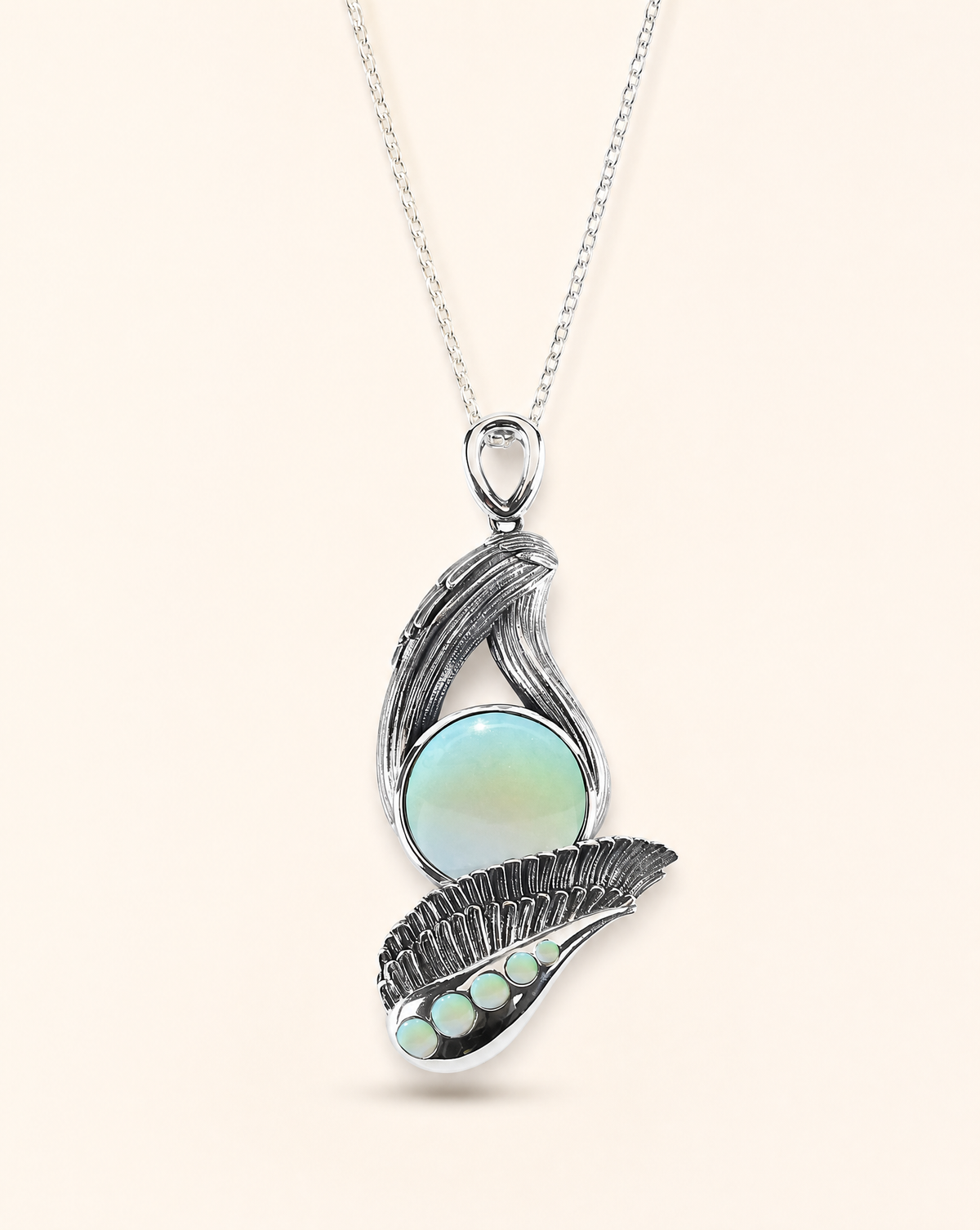 Majestic Opalite Pendant — Silver