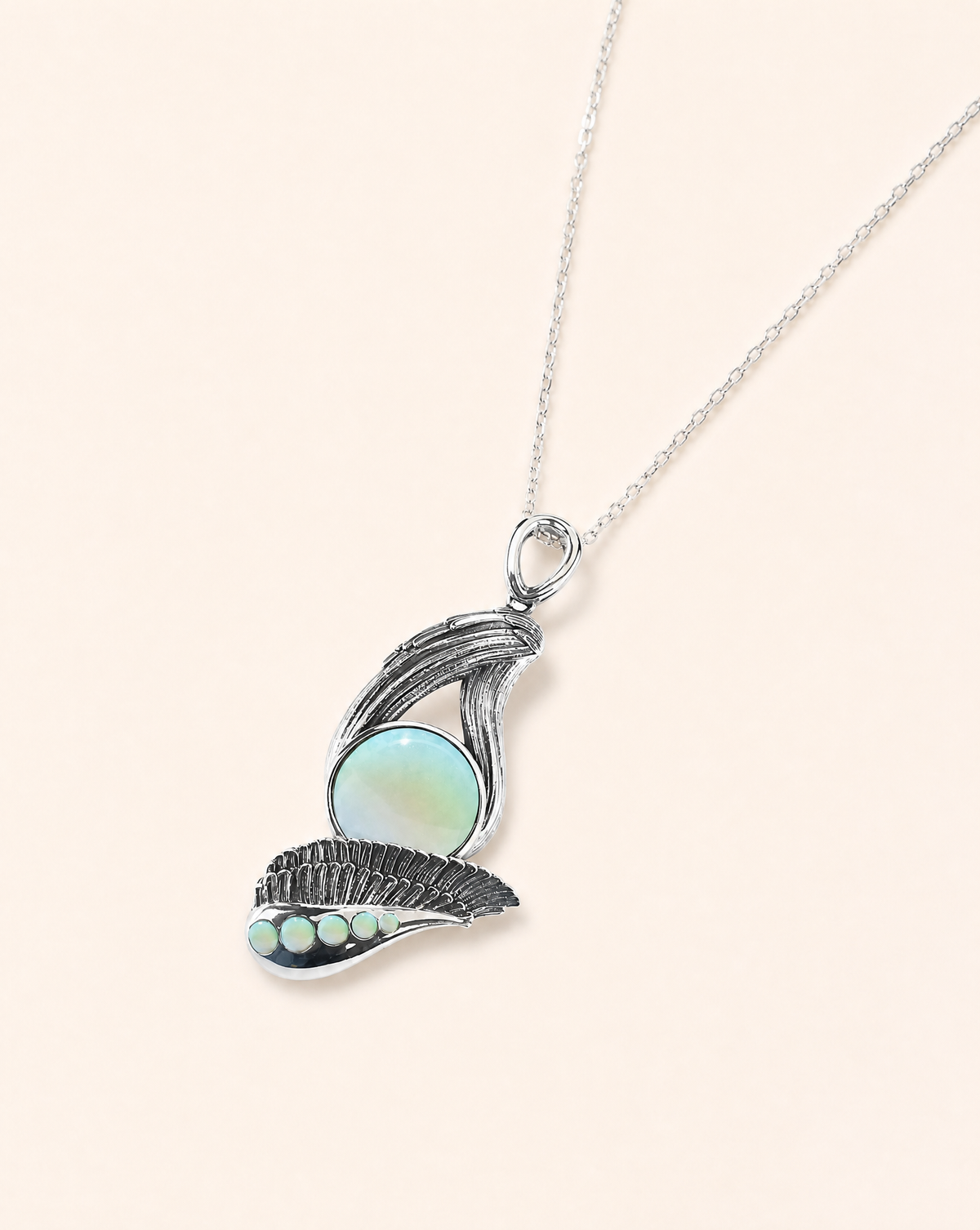 Majestic Opalite Pendant — Silver
