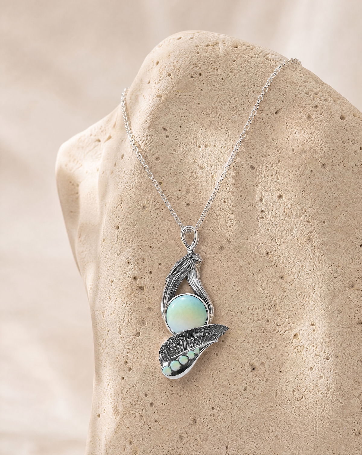 Majestic Opalite Pendant — Silver