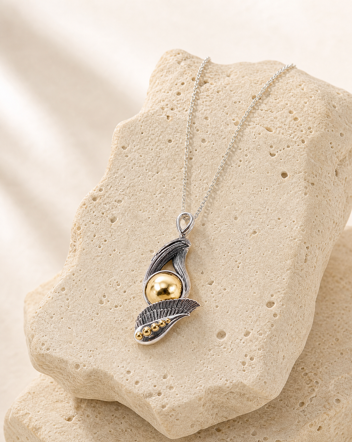 Majestic Pyrite Pendant — Silver
