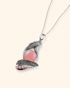 Majestic Rose Quartz Pendant — Silver