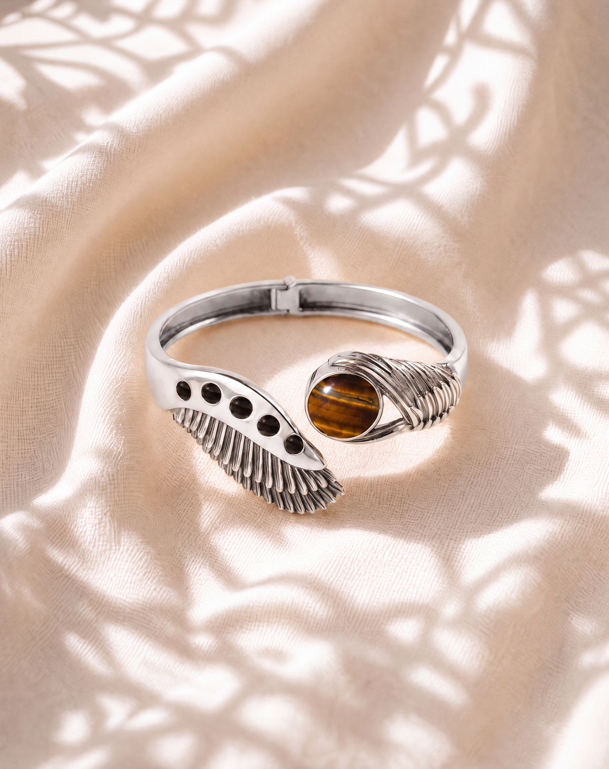 Majestic Winged Tiger's Eye Bracelet — Silver