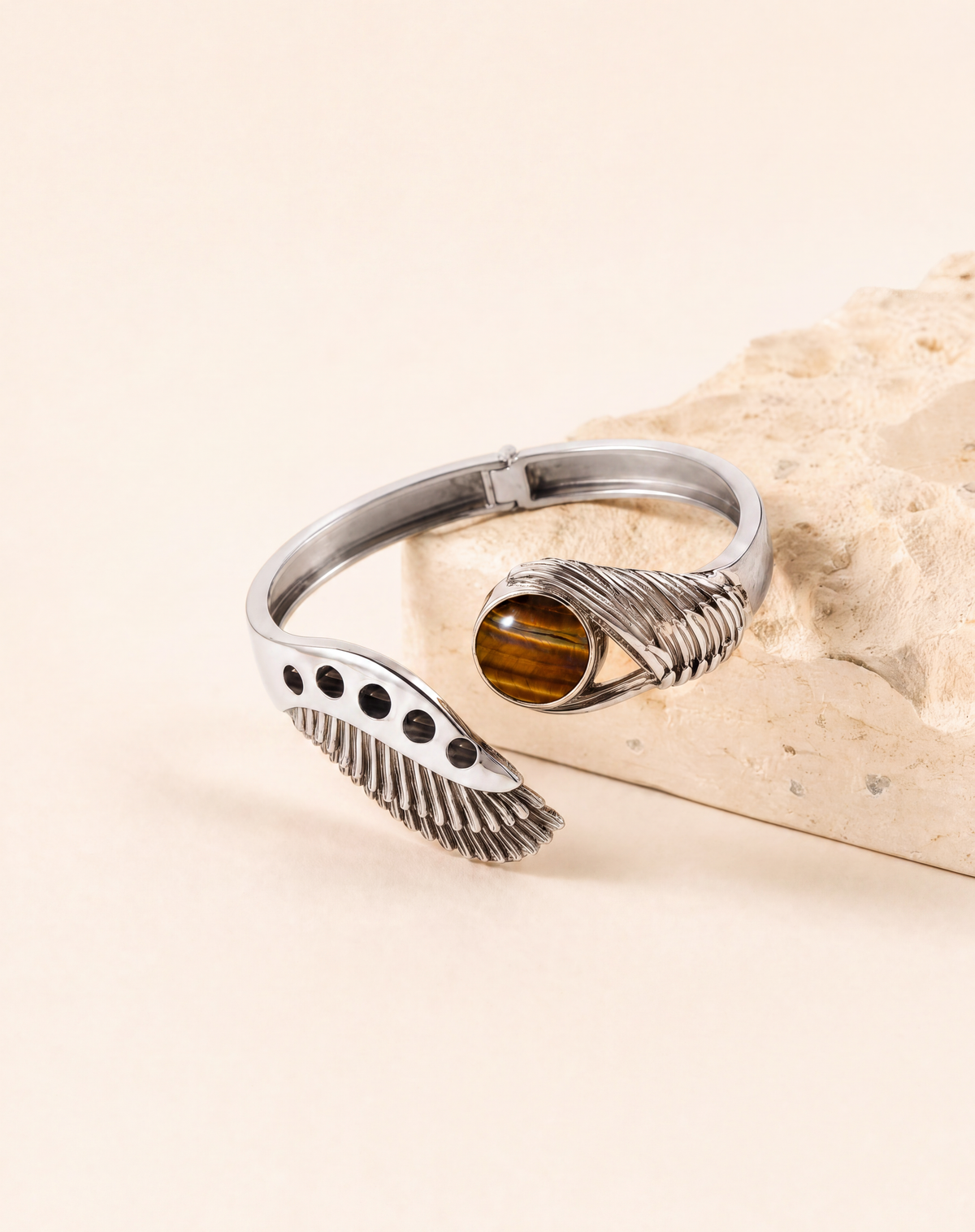 Majestic Winged Tiger's Eye Bracelet — Silver