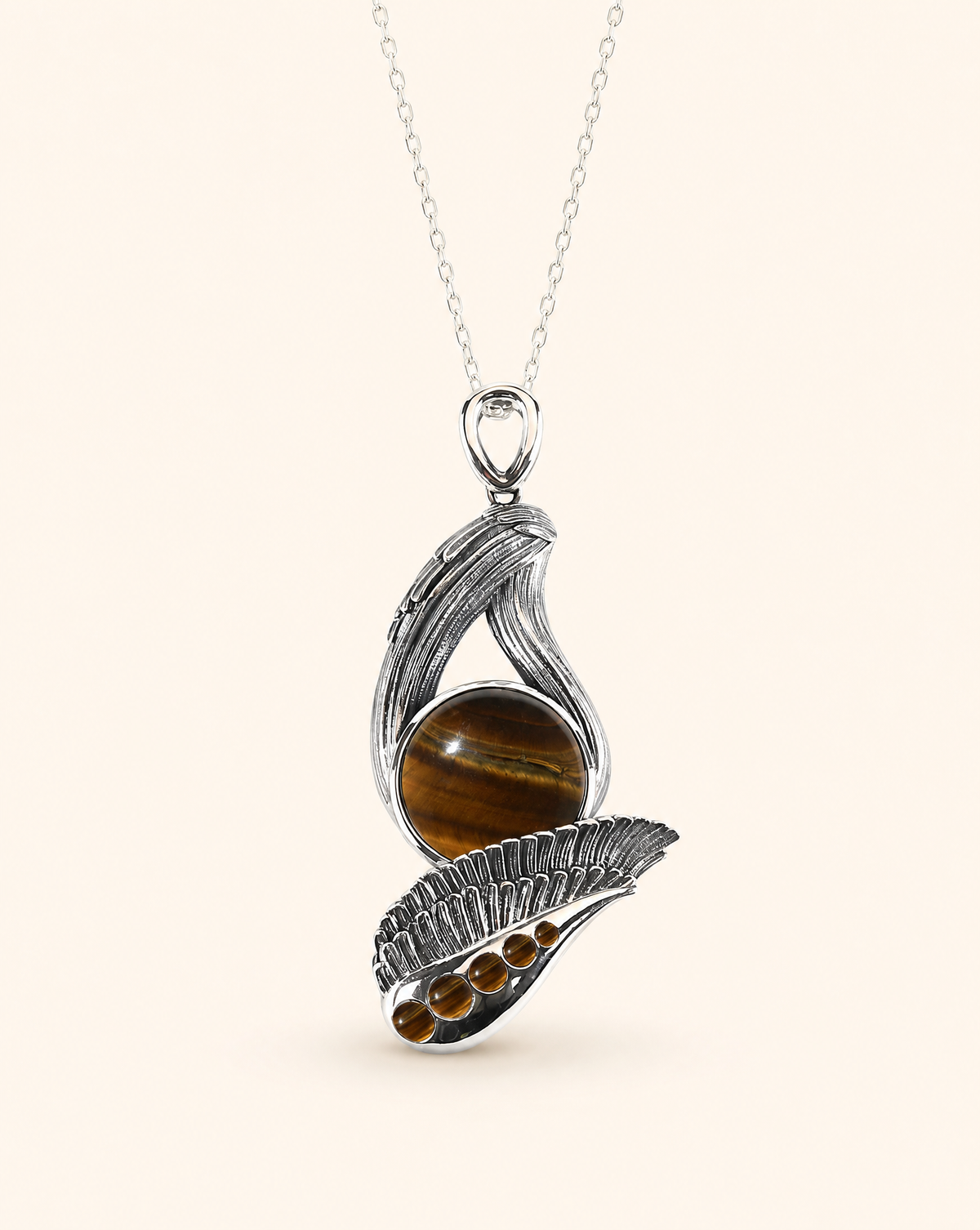 Majestic Tiger's Eye Pendant — Silver