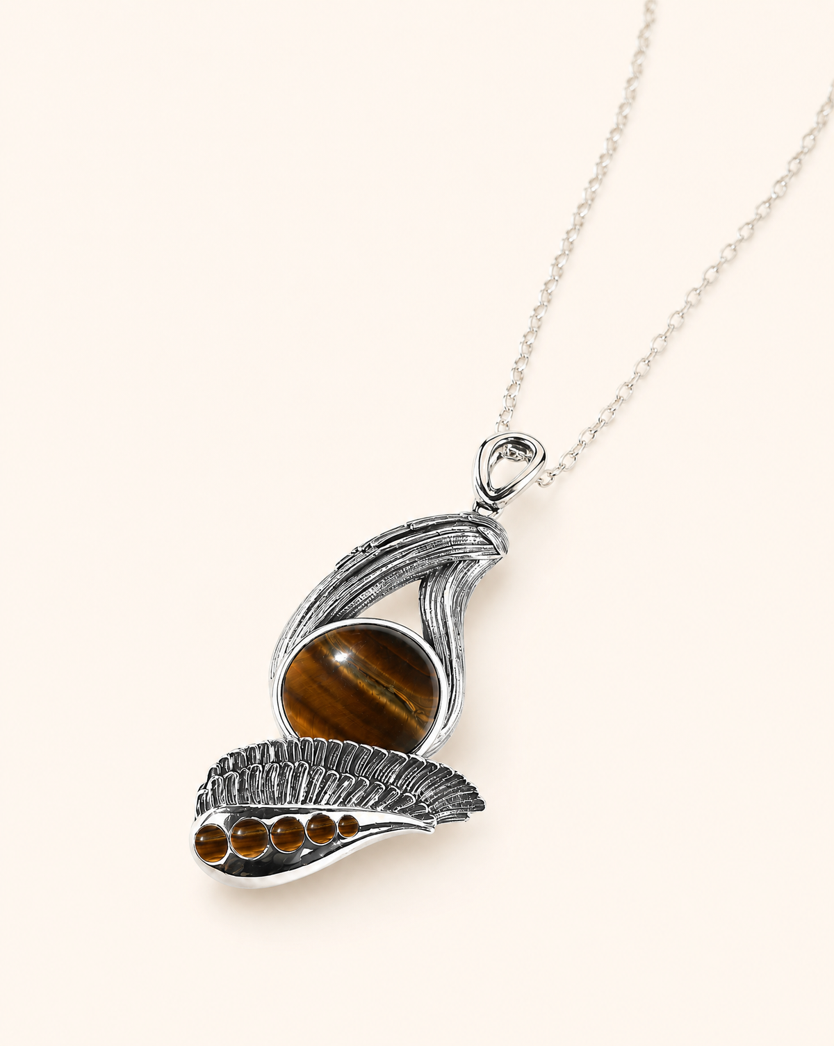Majestic Tiger's Eye Pendant — Silver