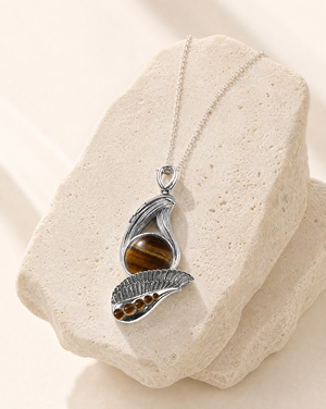 Majestic Tiger's Eye Pendant — Silver