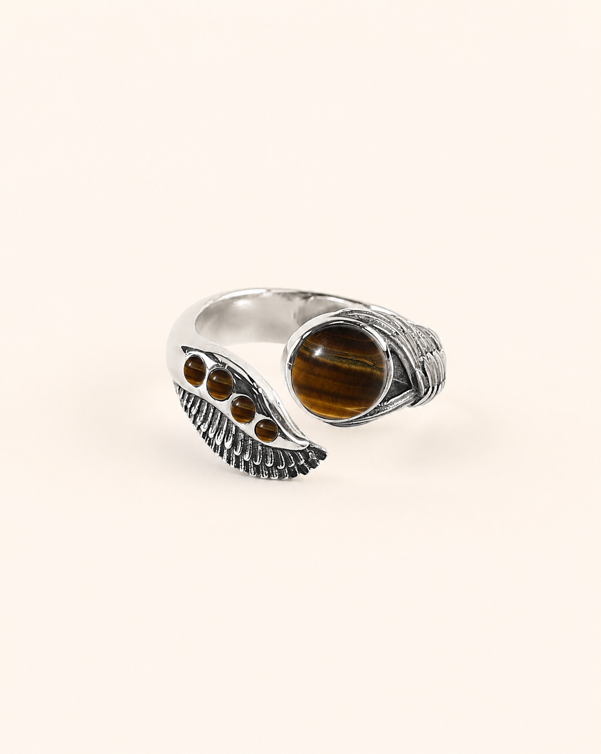 Majestic Tiger's Eye Ring, Silver