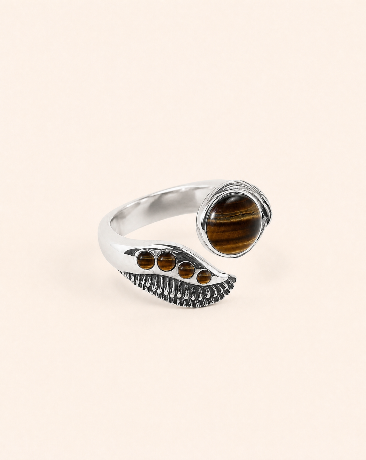 Majestic Tiger's Eye Ring, Silver