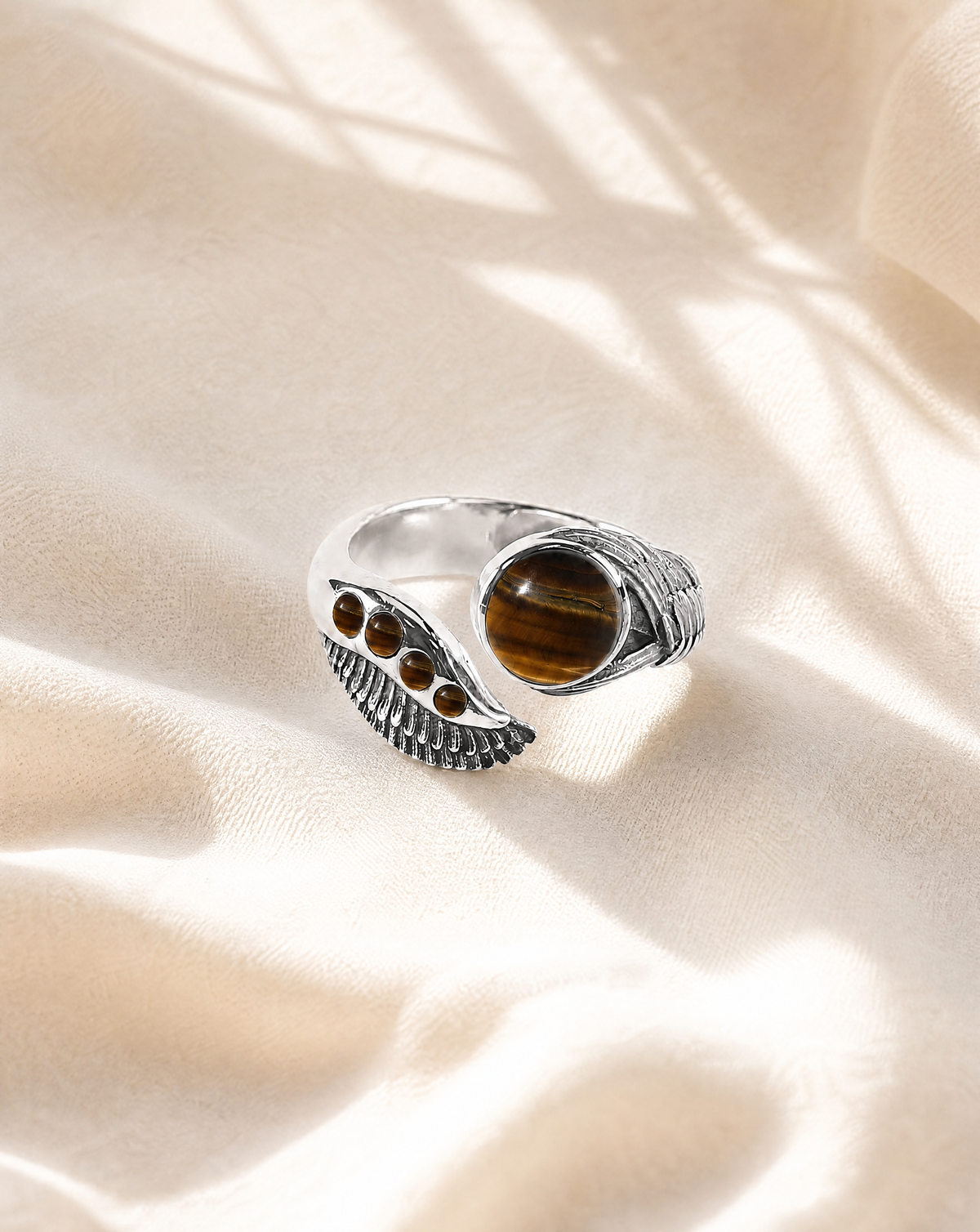 Majestic Tiger's Eye Ring, Silver