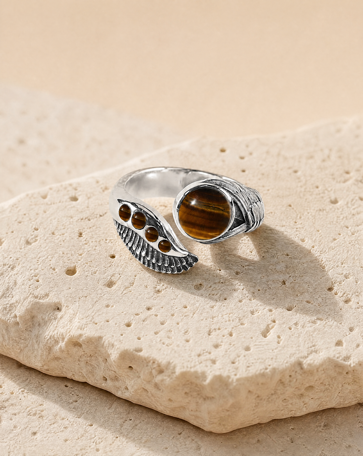 Majestic Tiger's Eye Ring, Silver