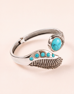 Majestic Winged Turquoise Bracelet — Silver