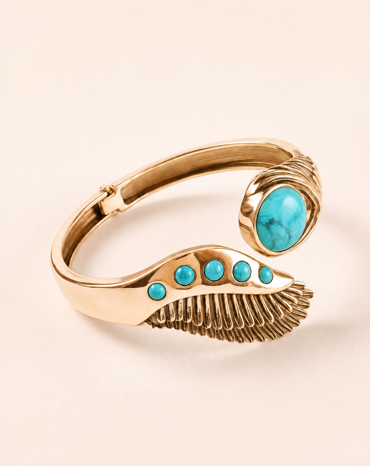 Majestic Winged Turquoise Bracelet — Gold