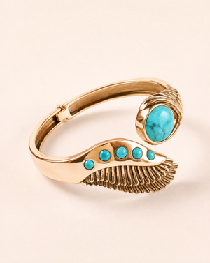 Majestic Winged Turquoise Bracelet — Gold
