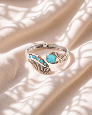 Majestic Winged Turquoise Bracelet — Silver