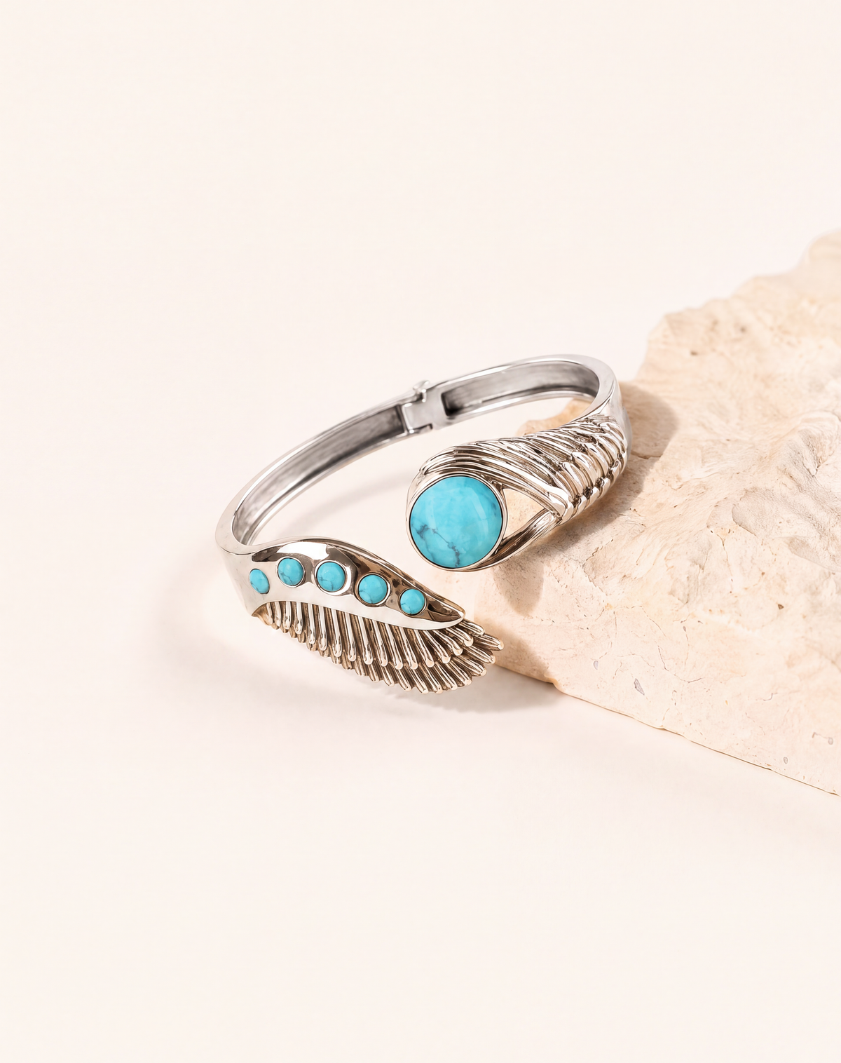 Majestic Winged Turquoise Bracelet — Silver