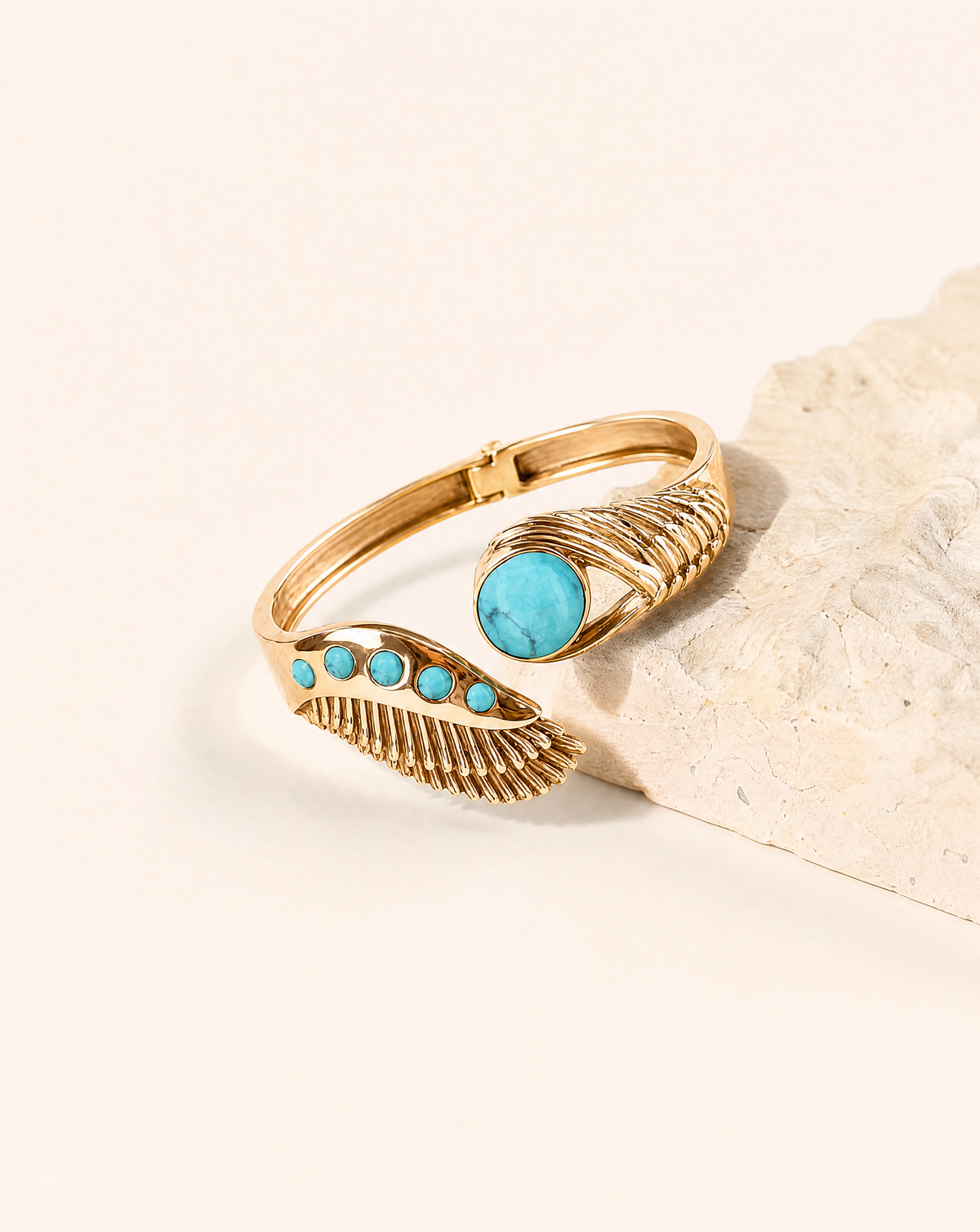 Majestic Winged Turquoise Bracelet — Gold