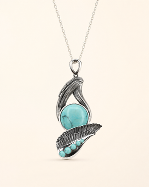 Majestic Turquoise Pendant — Silver