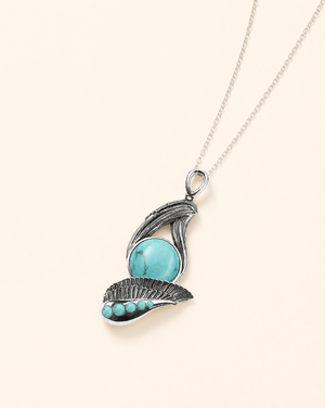Majestic Turquoise Pendant — Silver