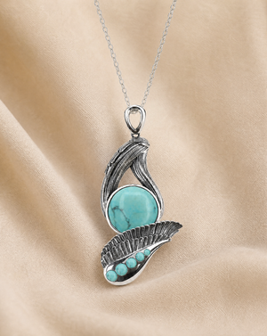 Majestic Turquoise Pendant — Silver