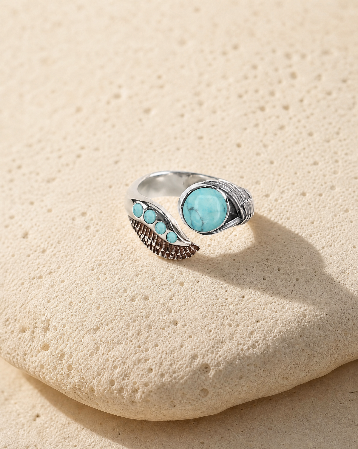 Majestic Turquoise Ring, Silver