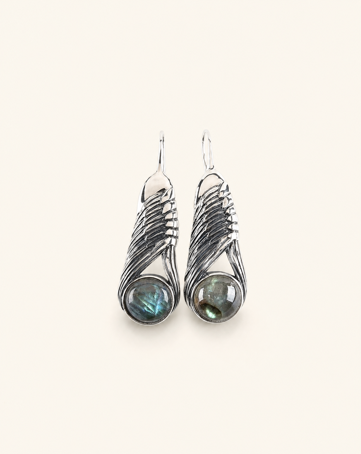 Moonbeams Labradorite Earrings — Silver-1