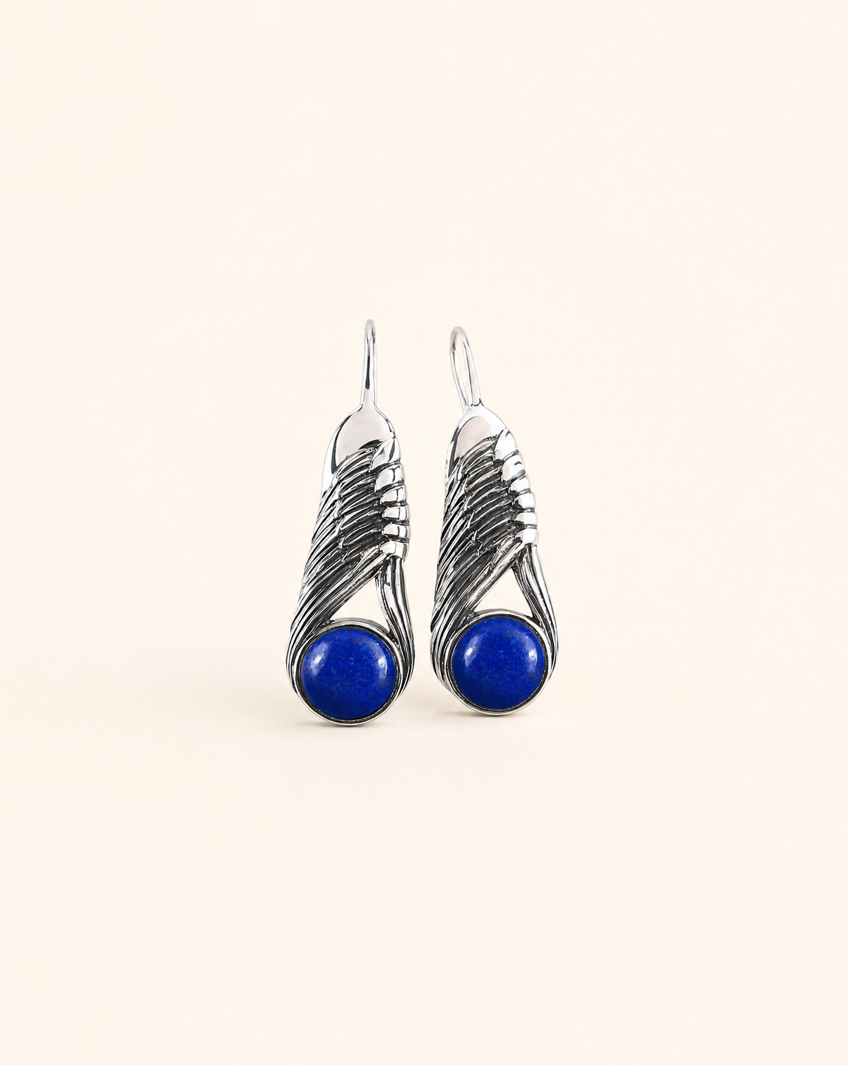 Moonbeams Lapis Earrings — Silver-1