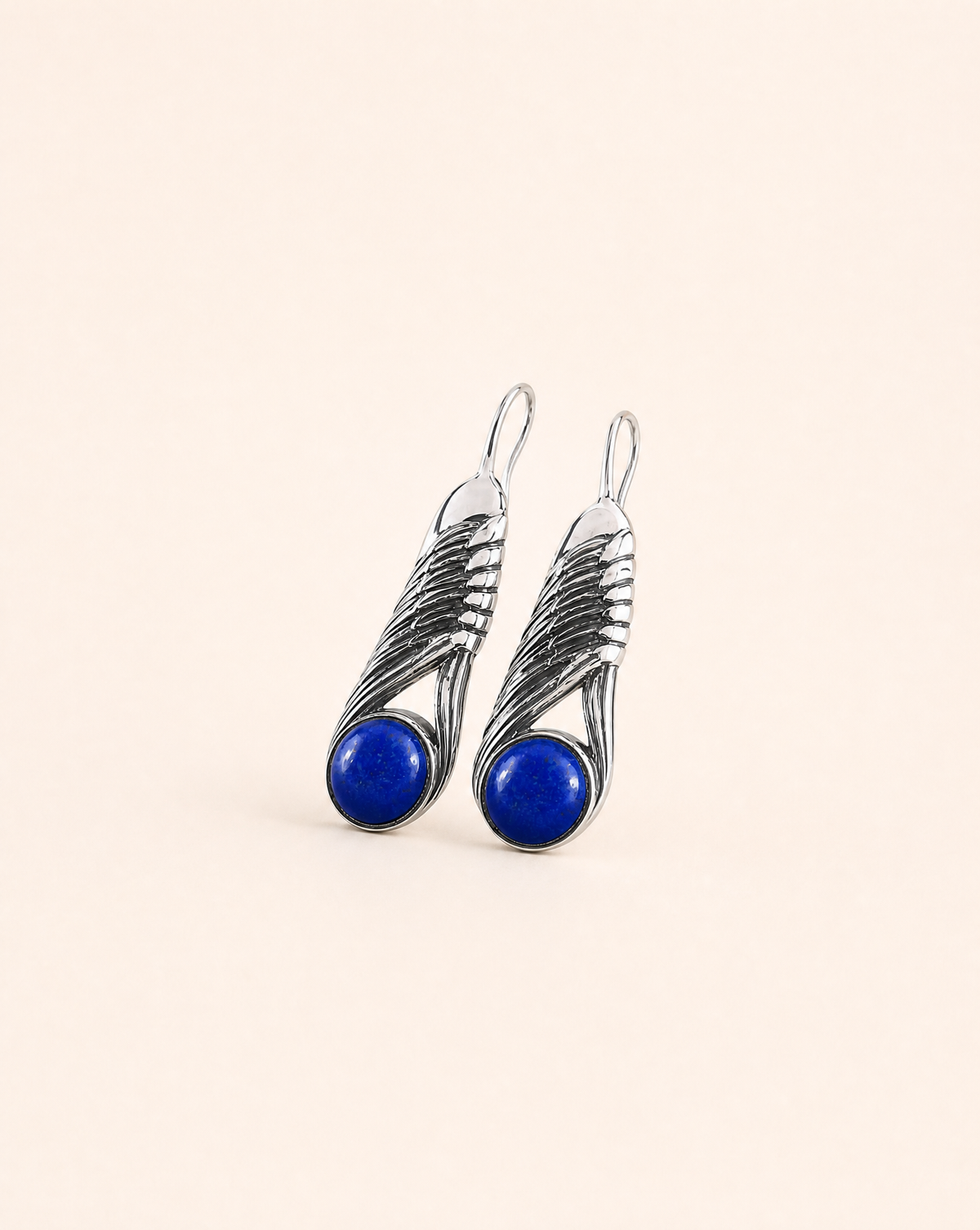 Moonbeams Lapis Earrings — Silver-2