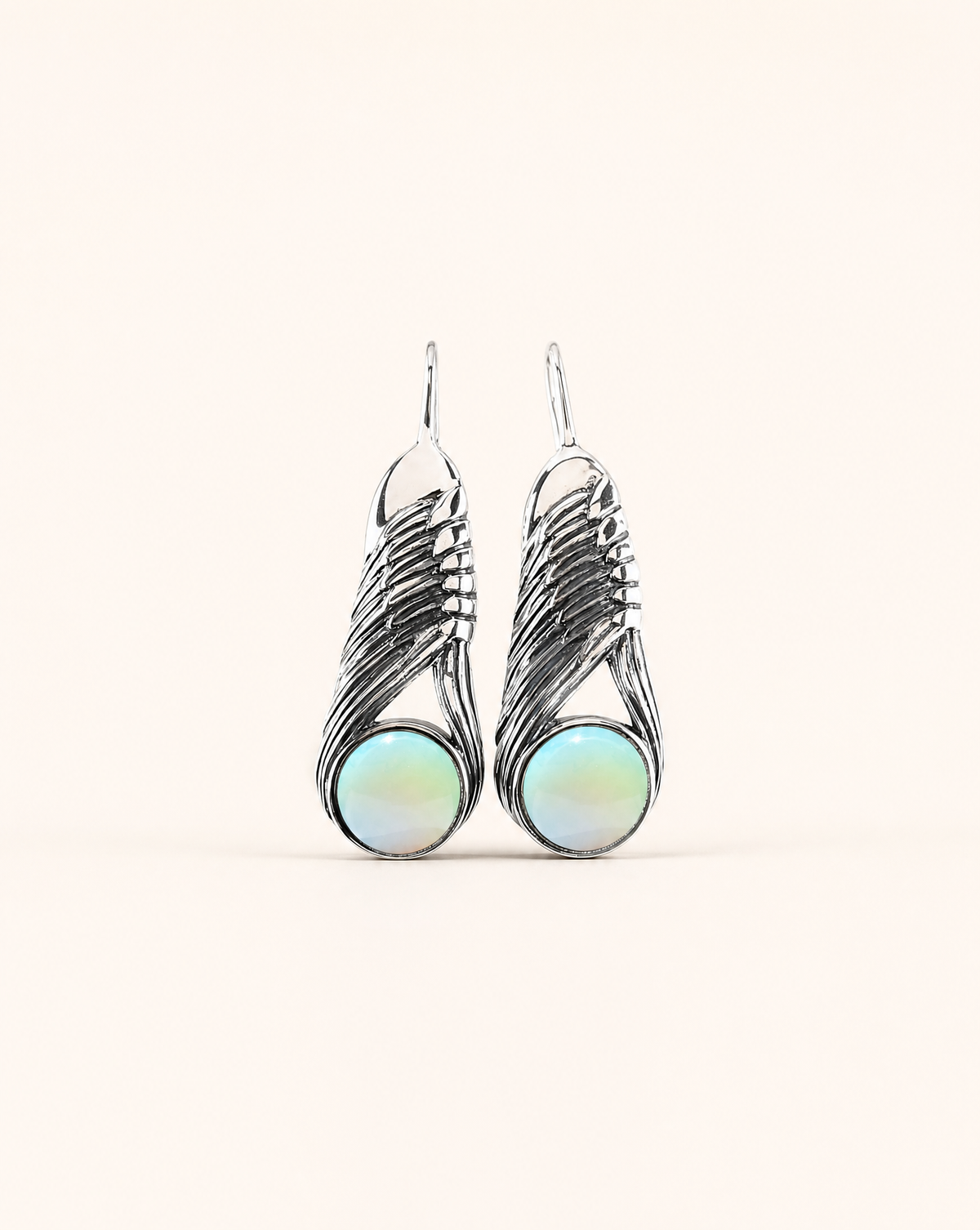 Moonbeams Opalite Earrings — Silver