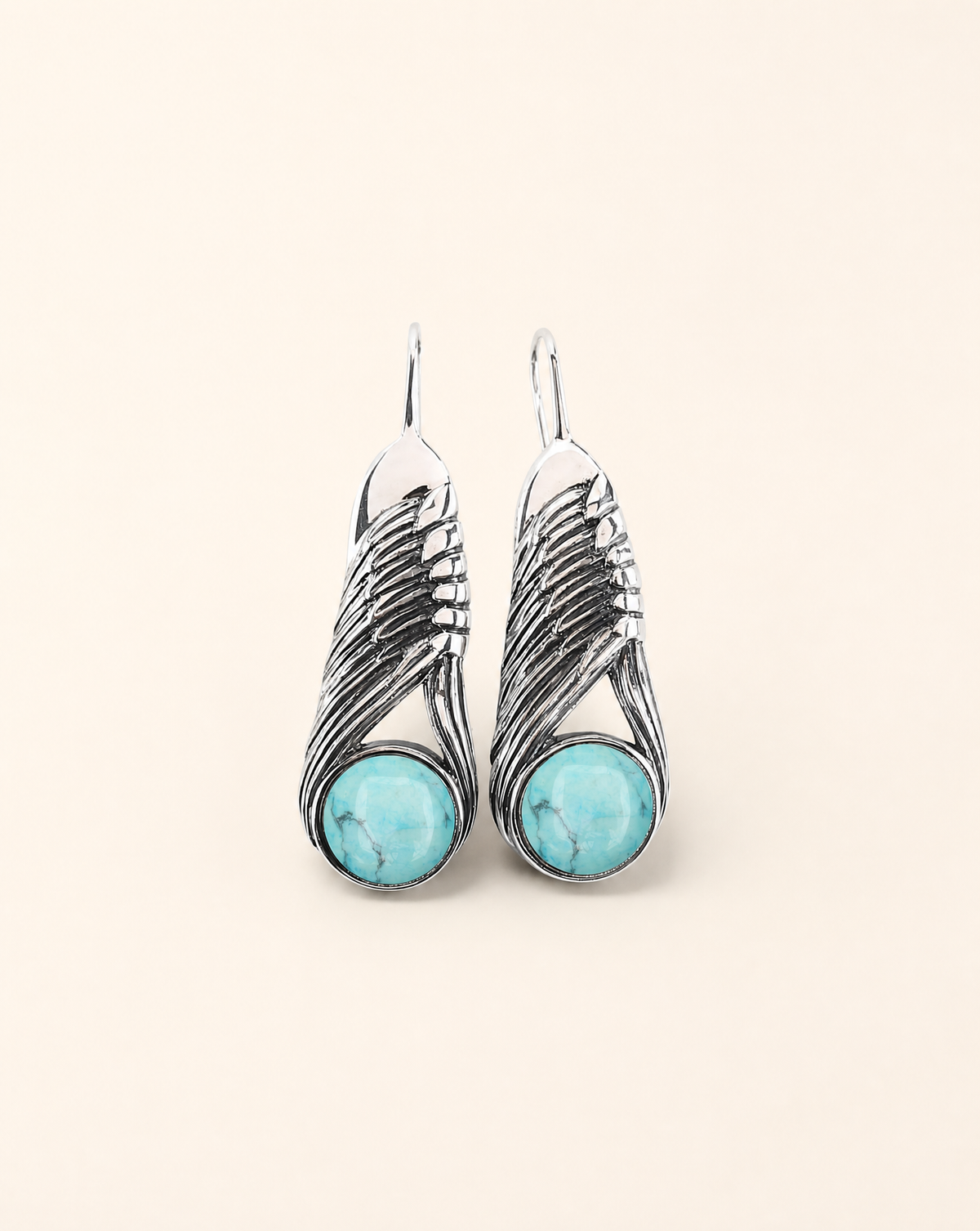 Moonbeams Turquoise Earrings — Silver-1