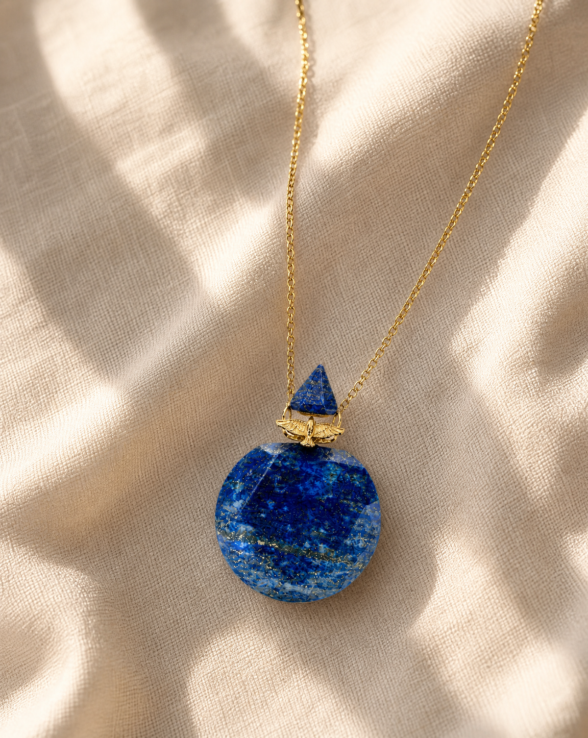 DreamWeaver Potion Bottle Lapis Pendant — Gold-3