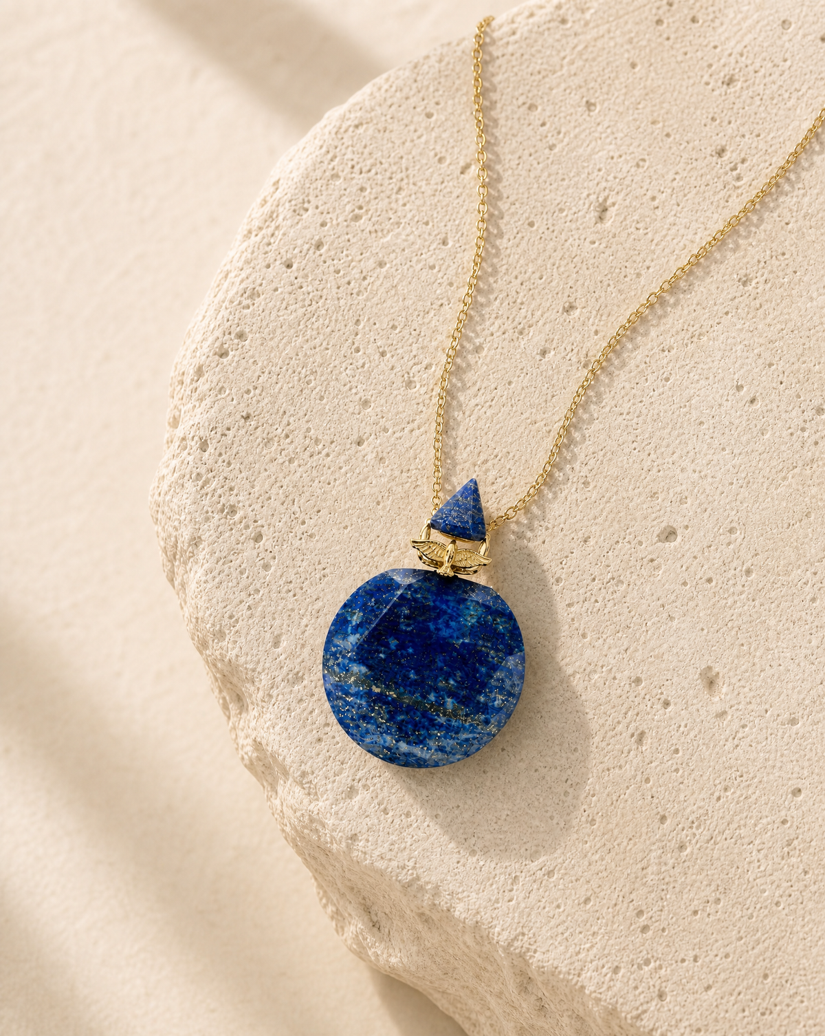 DreamWeaver Potion Bottle Lapis Pendant — Gold-4