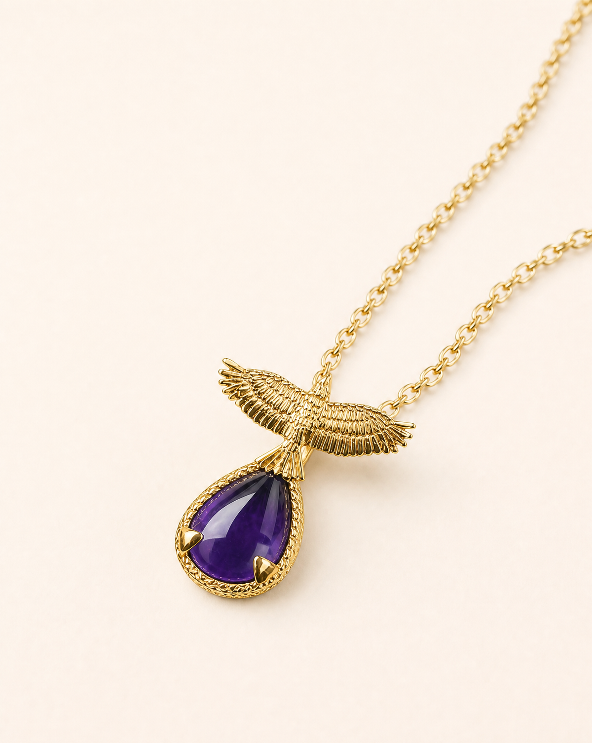SunDancer Amethyst Pendant — Gold