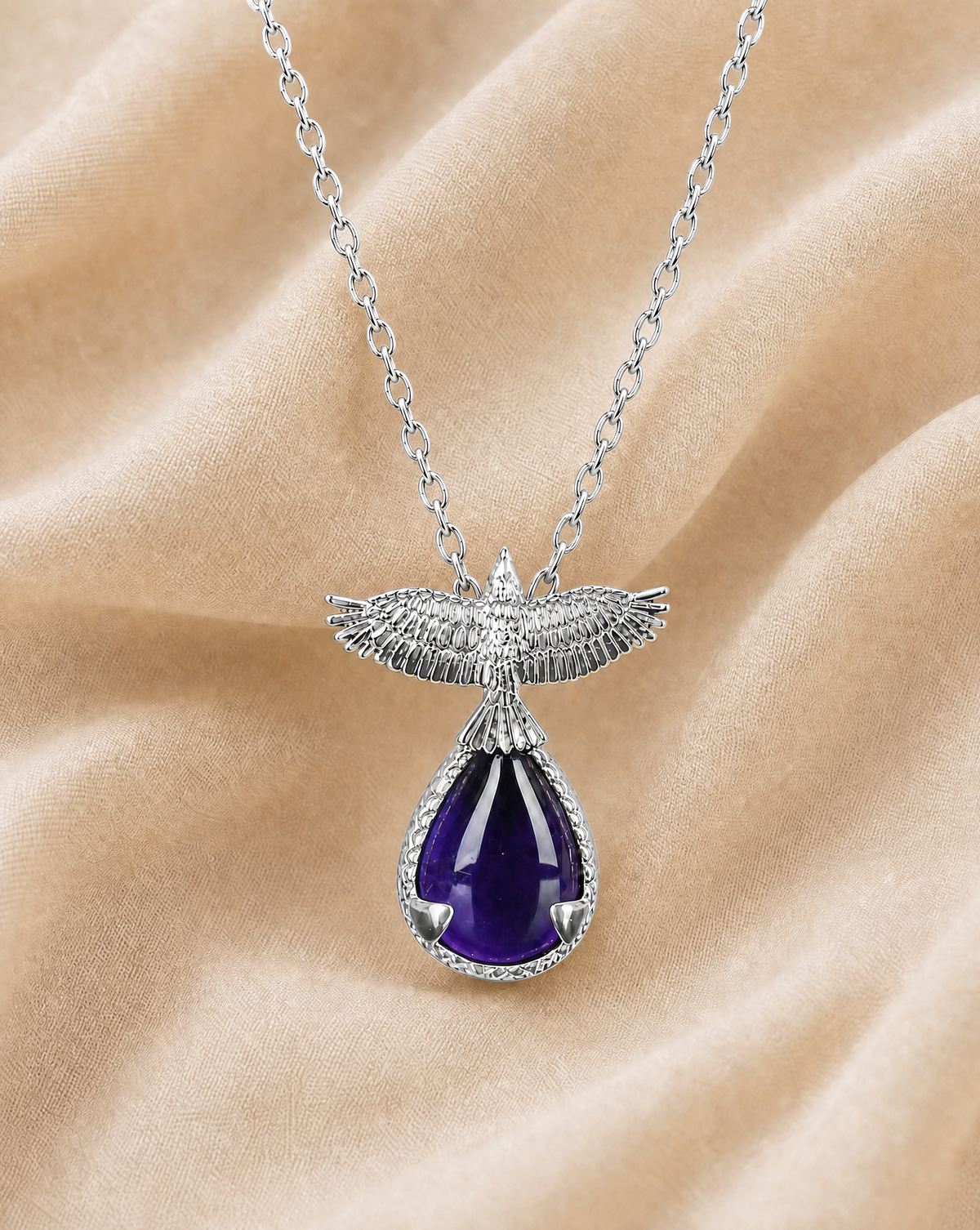 SunDancer Amethyst Pendant, Silver-3