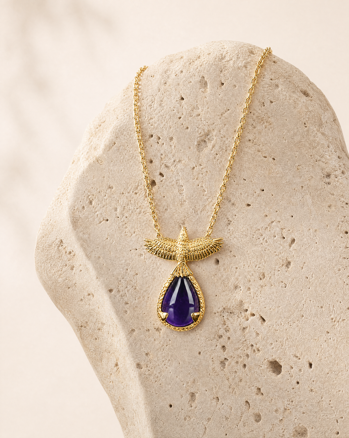 SunDancer Amethyst Pendant, Gold