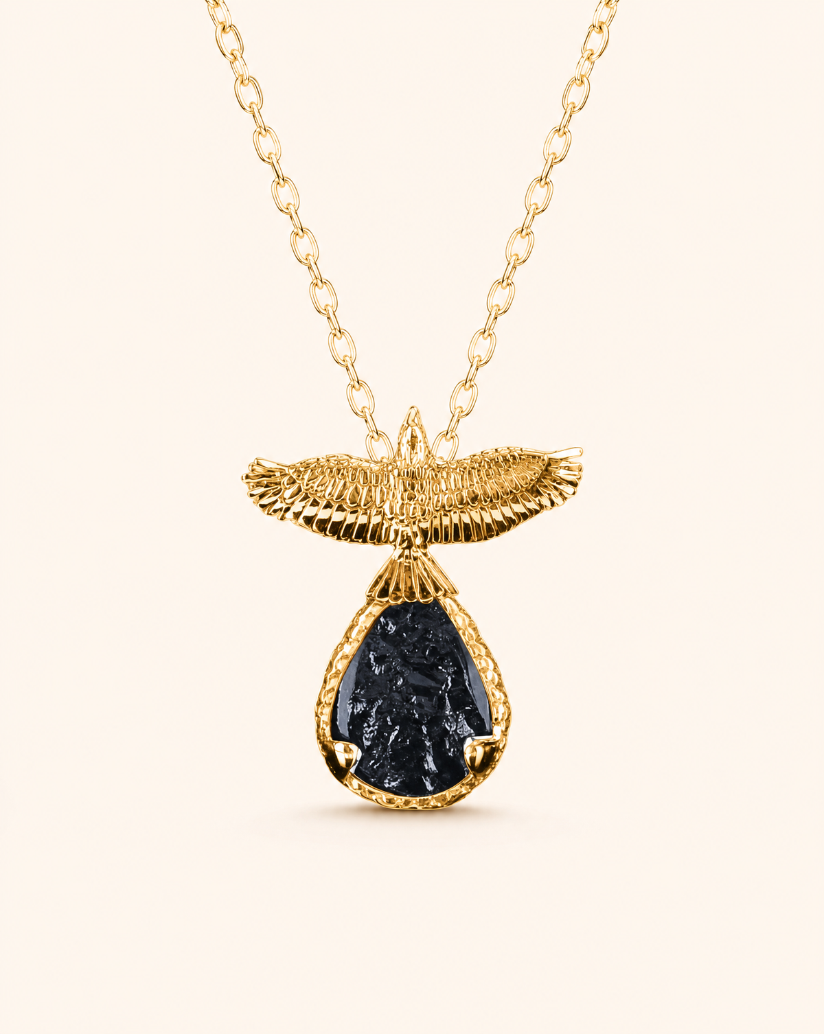 SunDancer Black Tourmaline Pendant — Gold