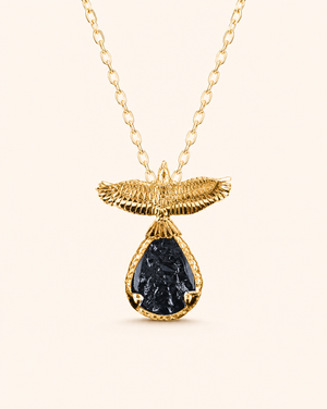 SunDancer Black Tourmaline Pendant — Gold