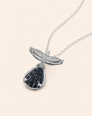 SunDancer Black Tourmaline Pendant — Silver