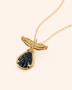 SunDancer Black Tourmaline Pendant — Gold