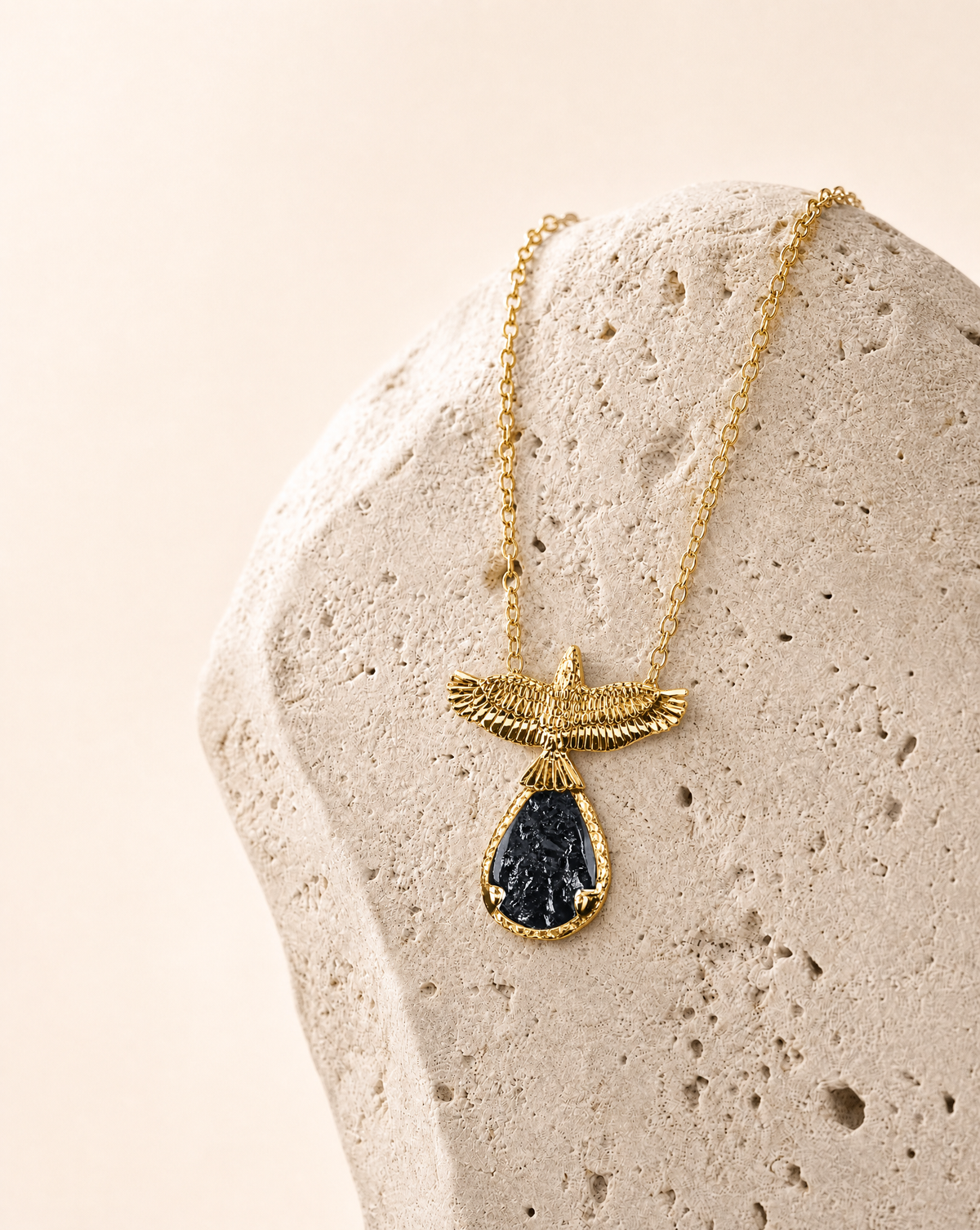 SunDancer Black Tourmaline Pendant, Gold