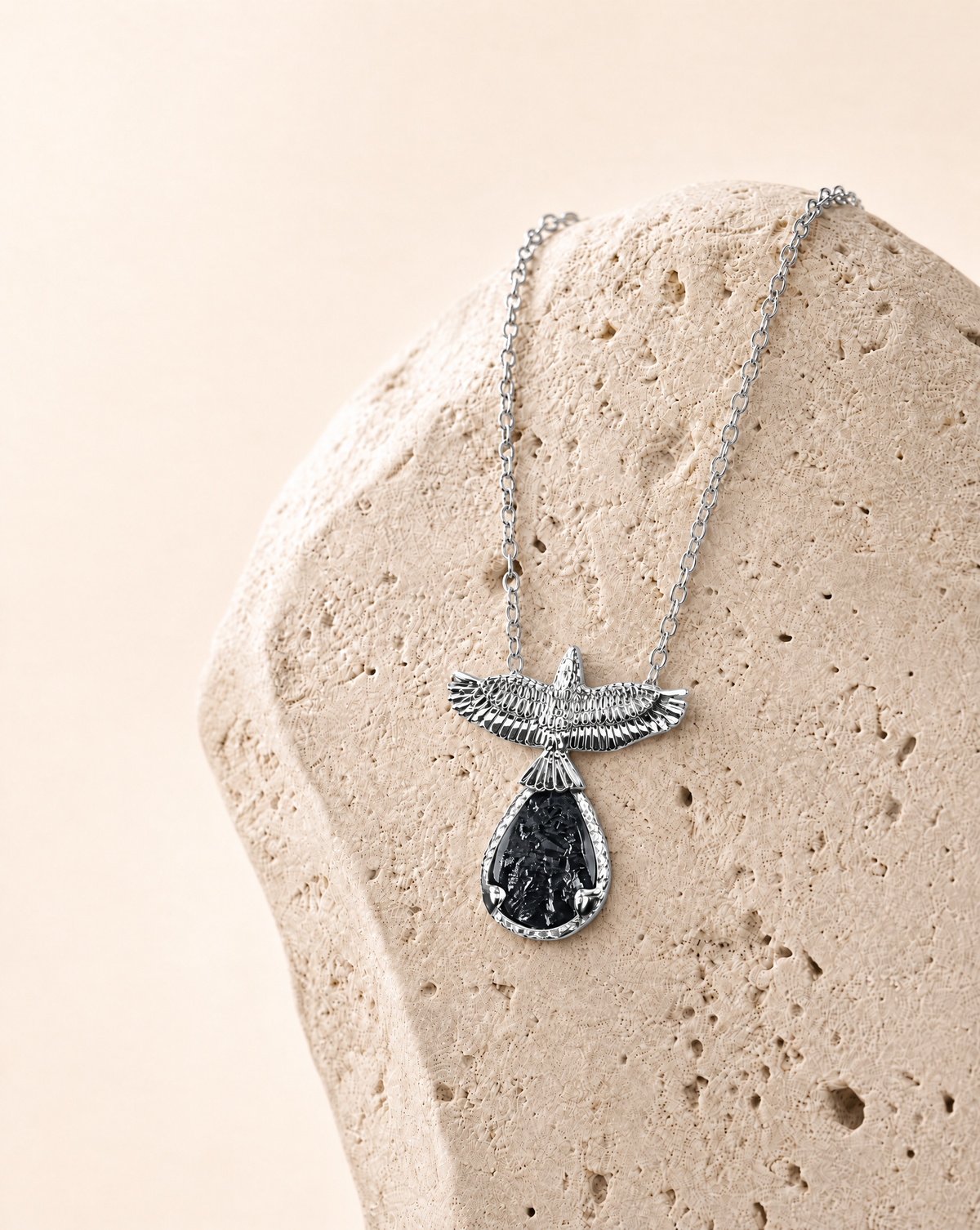 SunDancer Black Tourmaline Pendant, Silver