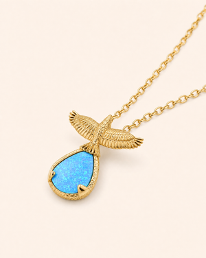 SunDancer Blue Opal Pendant — Gold