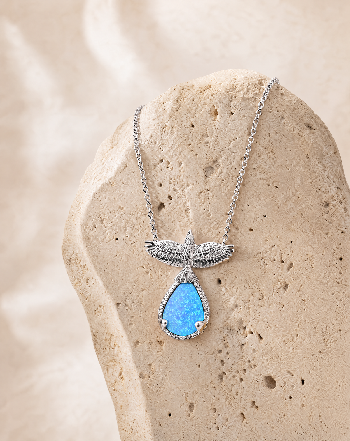 SunDancer Blue Opal Pendant, Silver